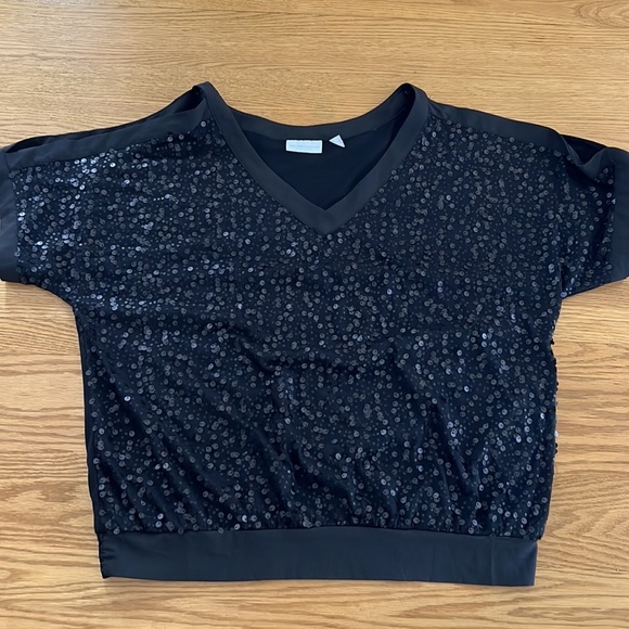 New York & Company Tops - NewYork & Company black sequin, opened shoulders!